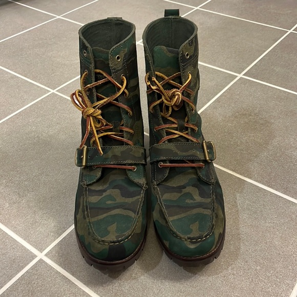 Polo Ralph Lauren Country Ranger boots camo camouflage mens size 12 - Picture 4 of 16
